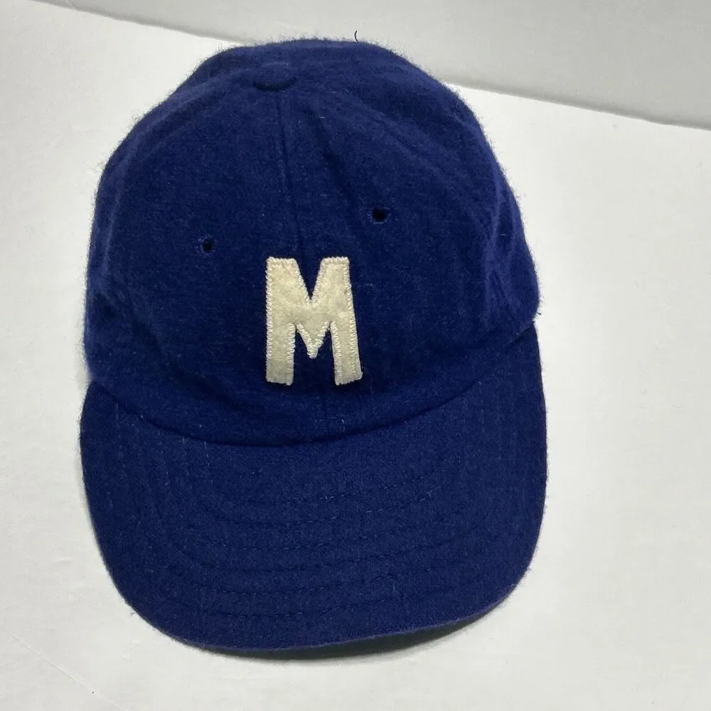 M Logo Youth/Kids Blue Hat Fitted Ball Cap Baseball One Size